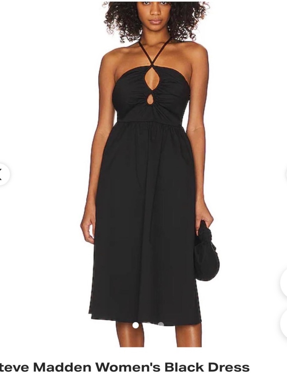 Steve Madden Black Halter Keyhole Midi Dress